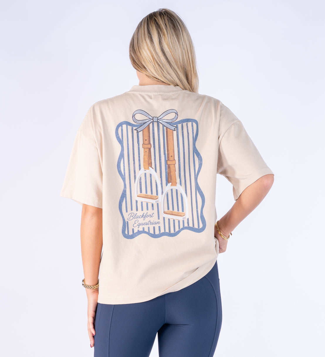 Stone Oversized T Shirt - Stirrup Print