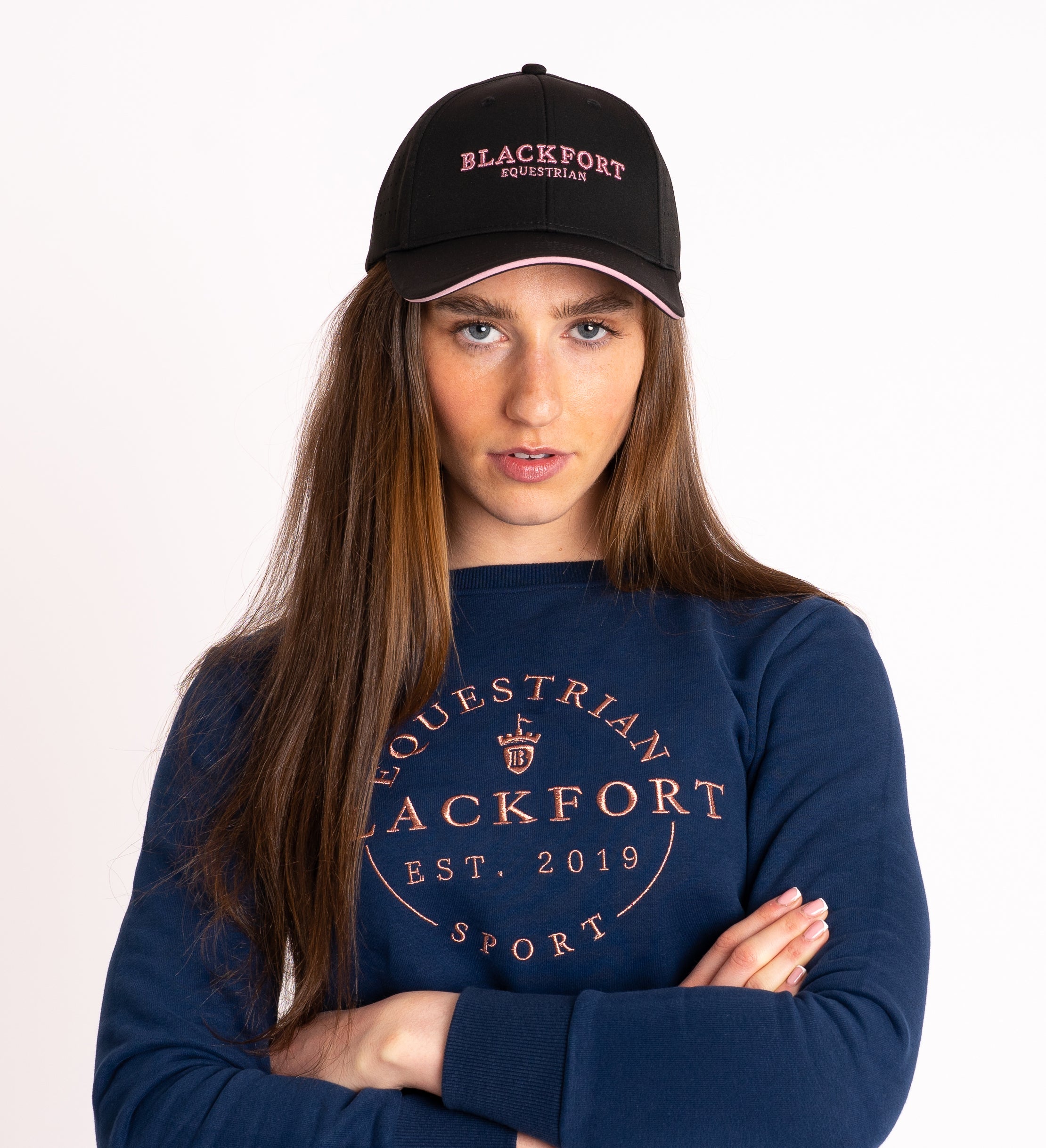 Blackfort Equestrian Baseball Cap Black & Pink mesh