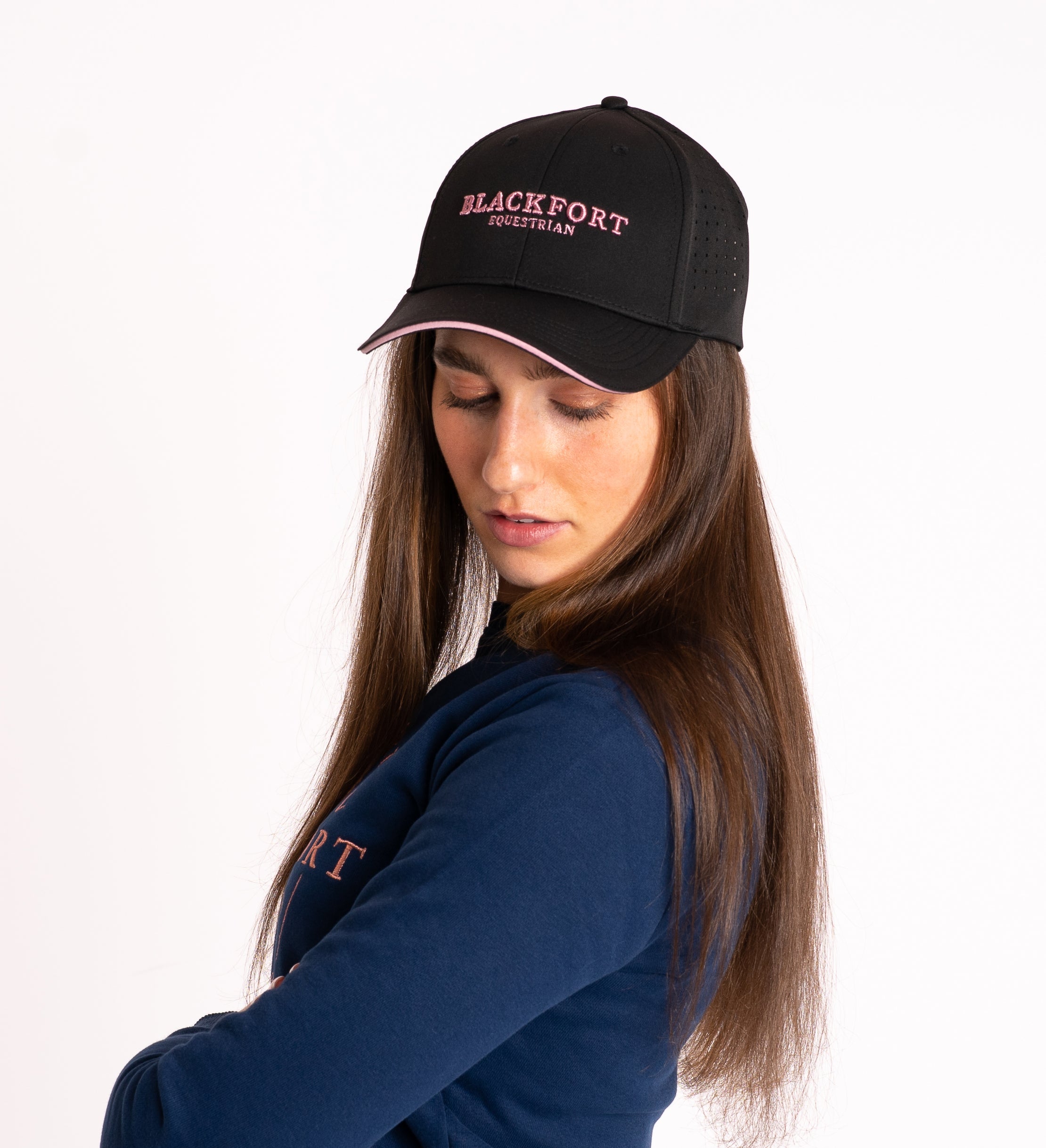 Blackfort Equestrian Baseball Cap Black & Pink mesh