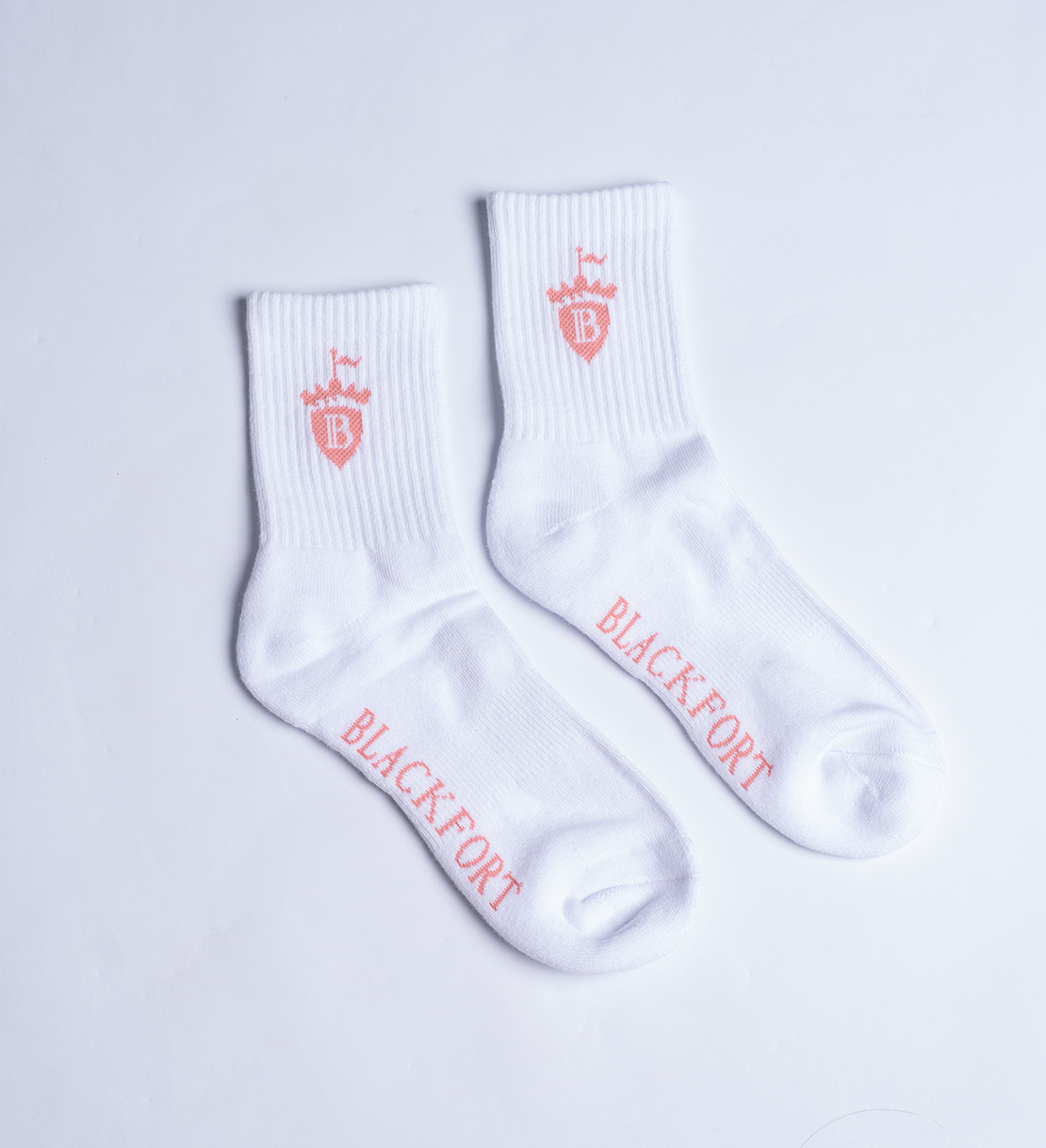 Pink & White Sport Crew Socks