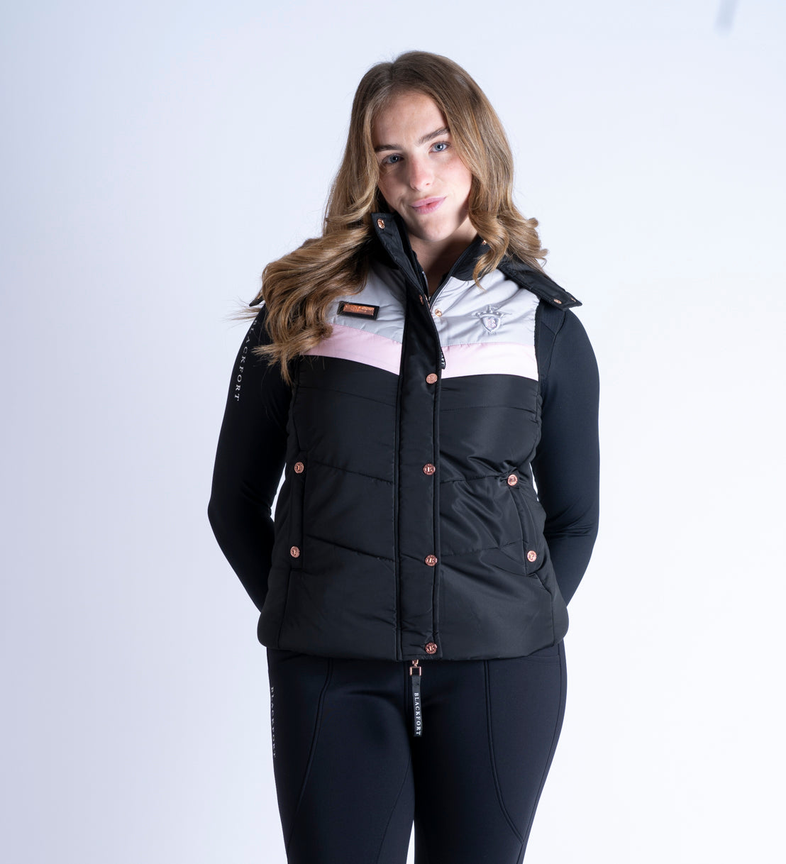Seren Black & Pink Puffer Gilet