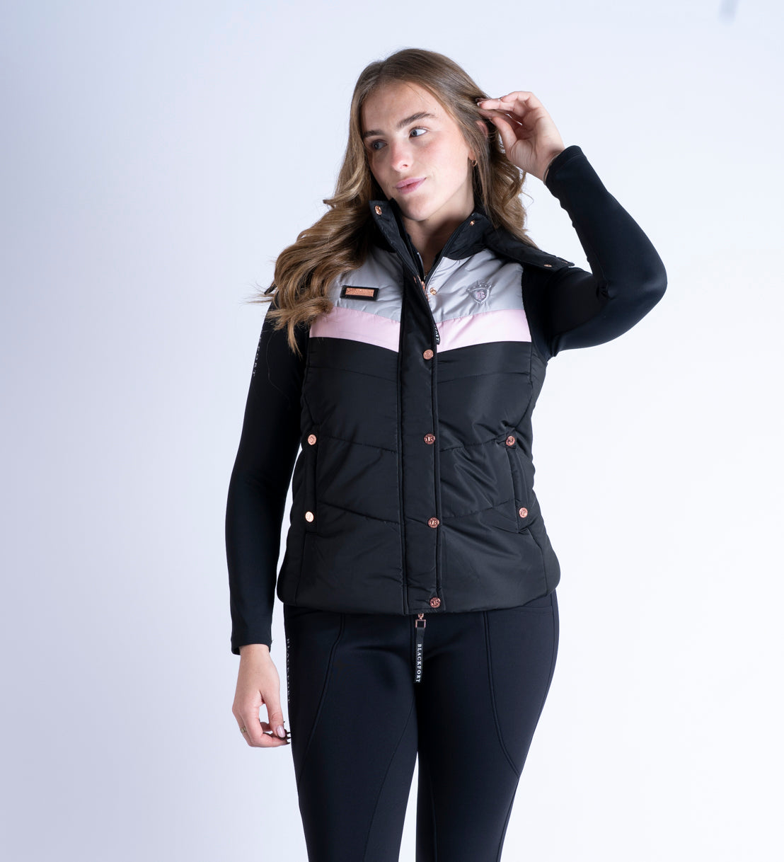 Seren Black & Pink Puffer Gilet