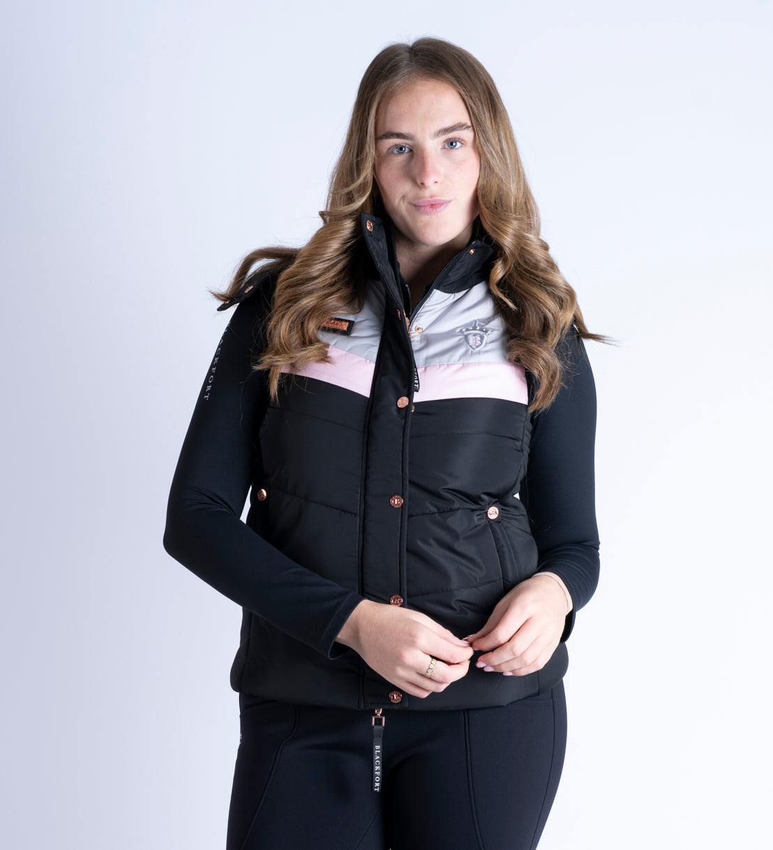 Seren Black & Pink Puffer Gilet