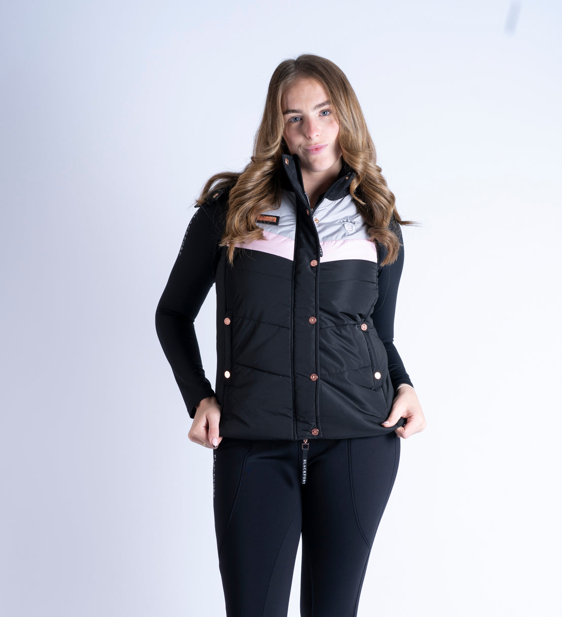 Seren Black & Pink Puffer Gilet