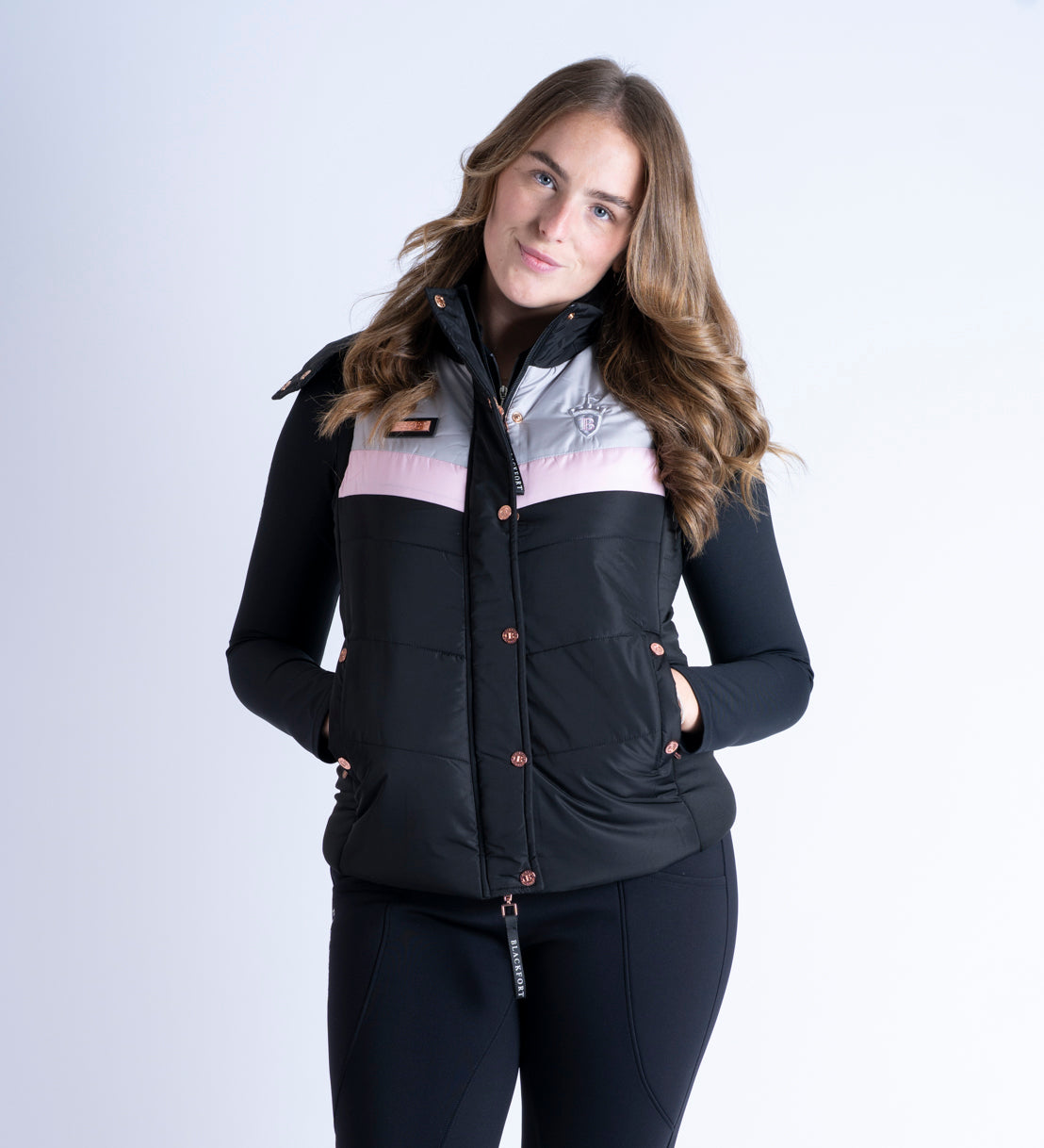 Seren Black & Pink Puffer Gilet