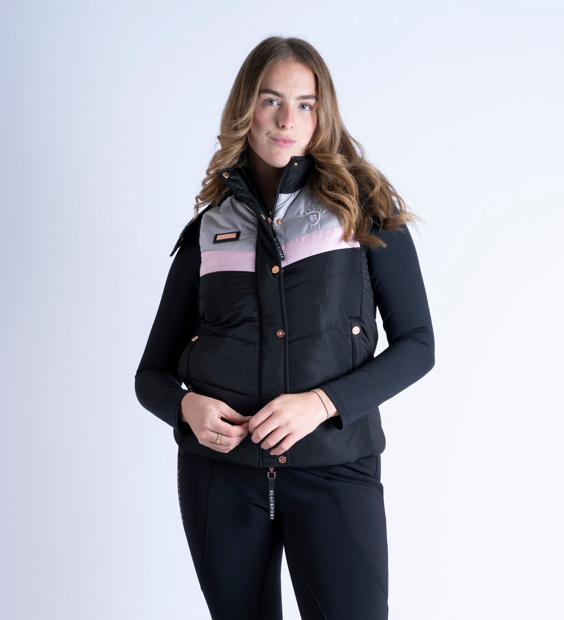 Seren Black & Pink Puffer Gilet