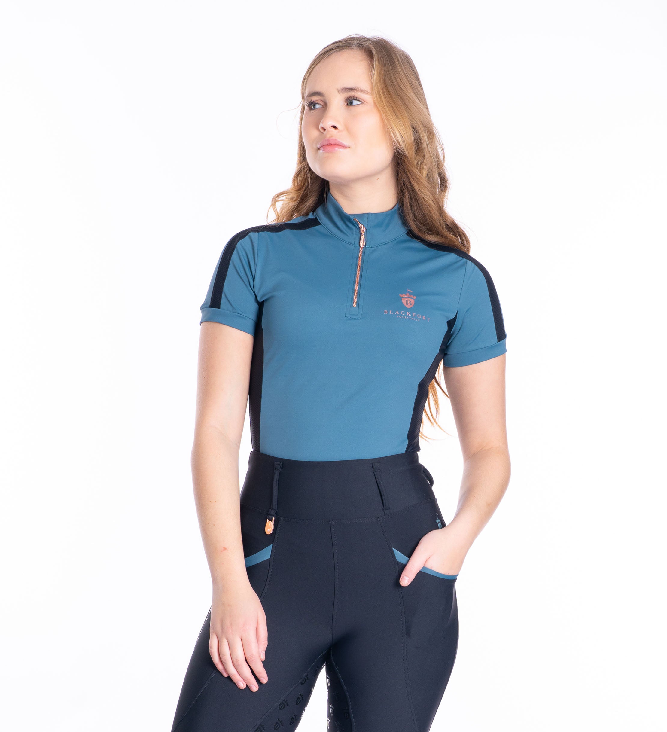 Teal Cool Mesh Base Layer - Short Sleeve