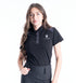 Blackfort Equestrian black grey silver buttons polo shirt t-shirt