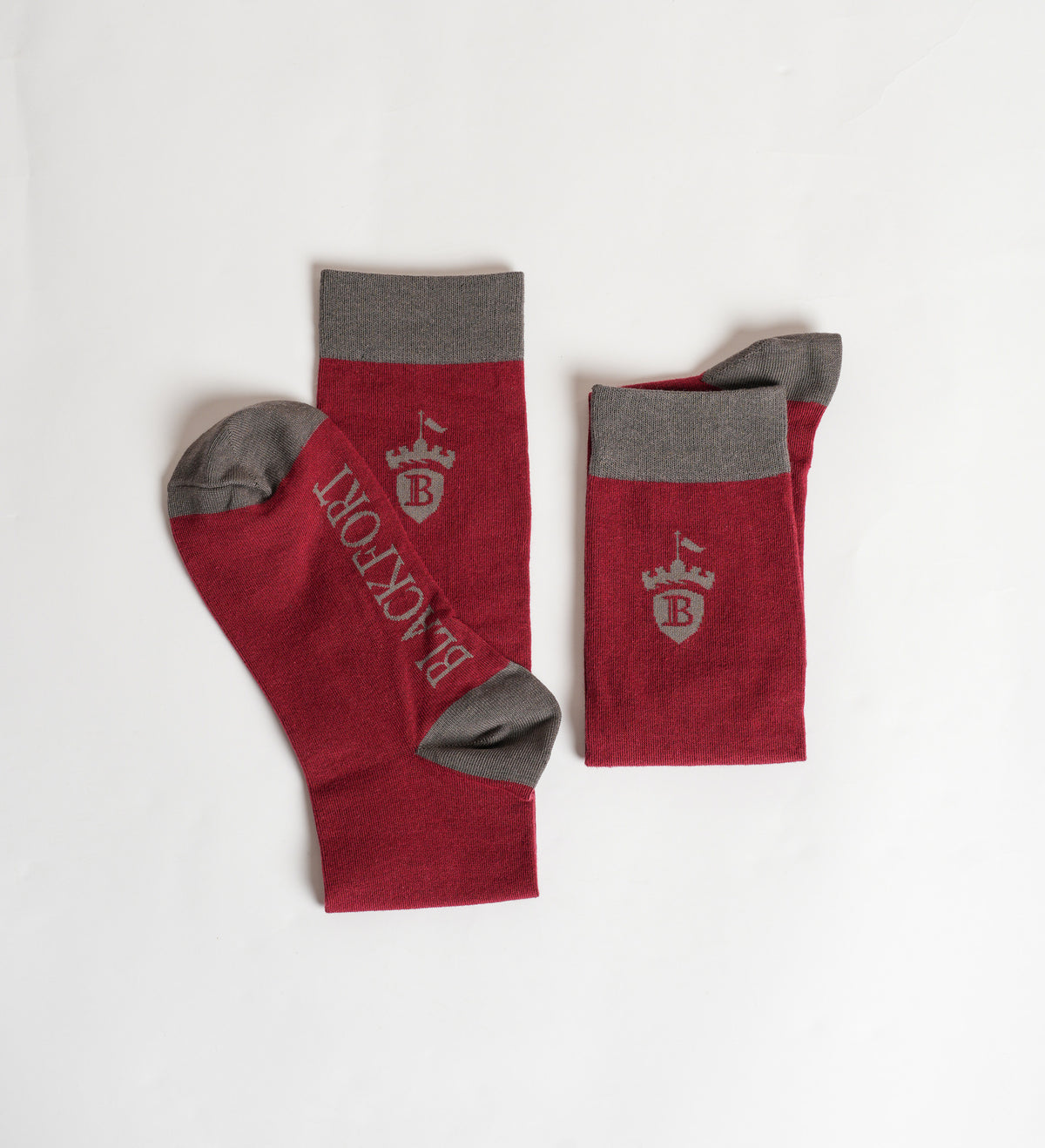Blackfort Equestrian Pomegranate Red Grey Long Socks