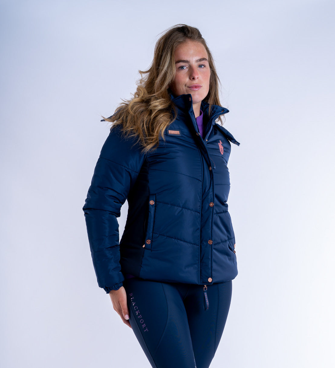 Olivia Navy Puffer Coat Short