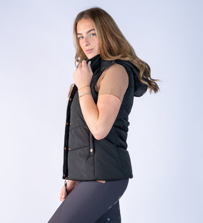 Amara Black Puffer Gilet