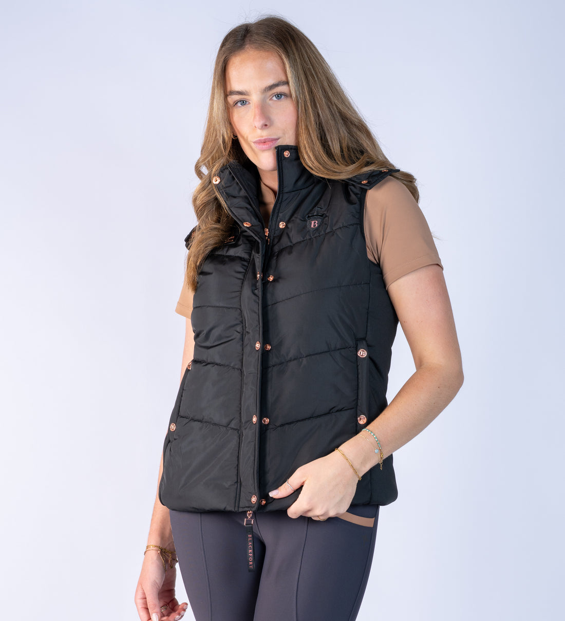 Amara Black Puffer Gilet