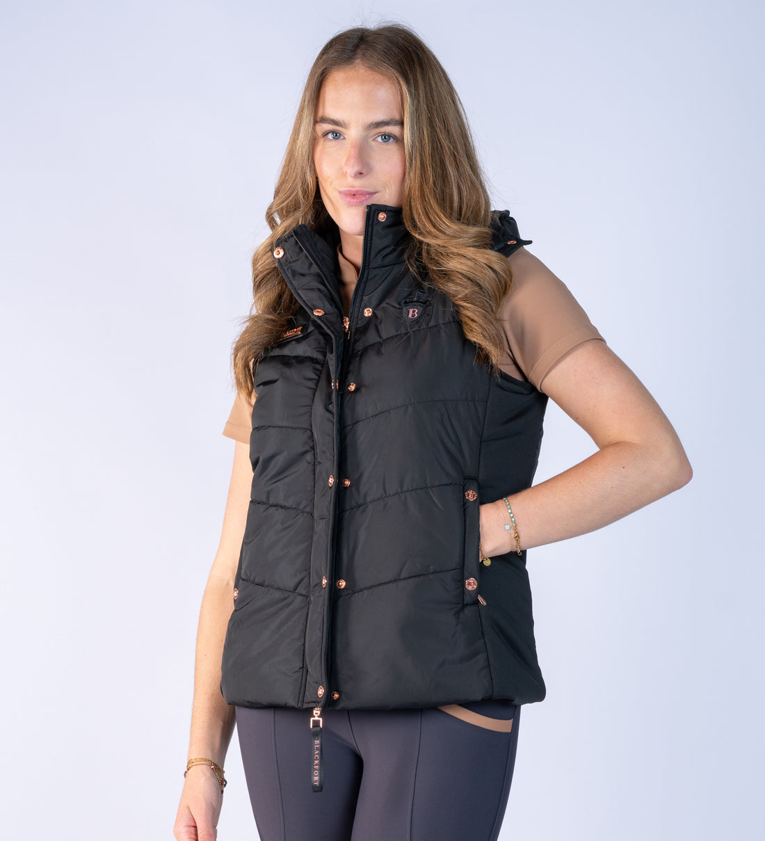 Amara Black Puffer Gilet