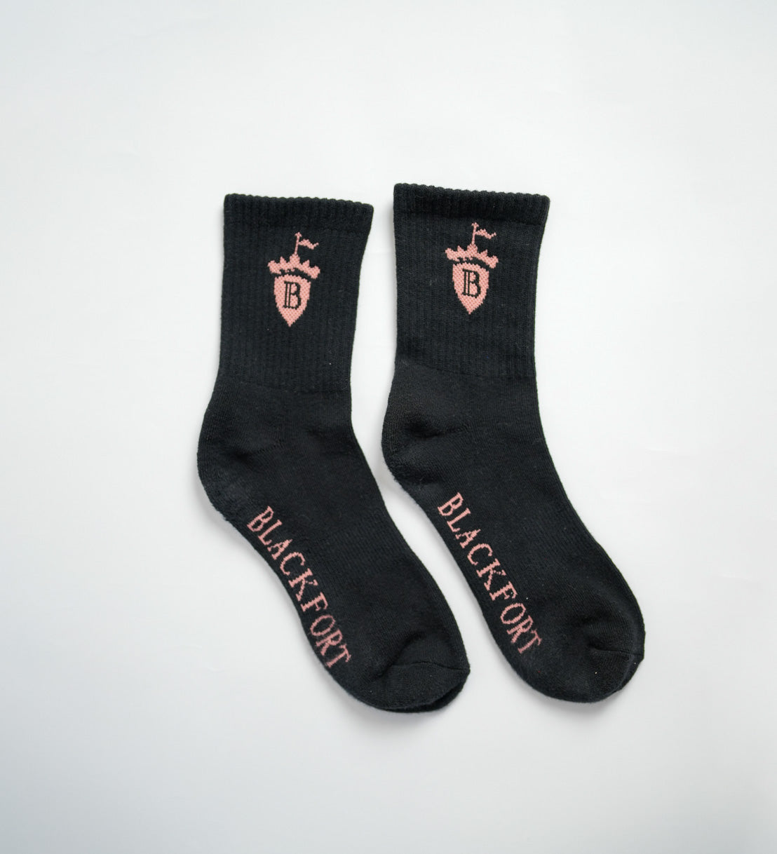 Blackfort Equestrian Black Pink Crew Socks 