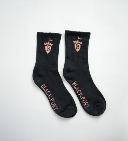 Black &amp; Pink Sport Crew Socks