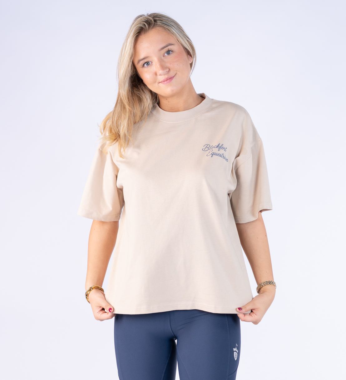 Stone Oversized T Shirt - Stirrup Print