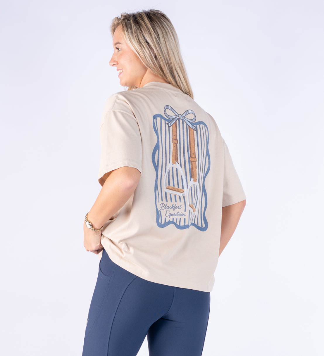 Stone Oversized T Shirt - Stirrup Print