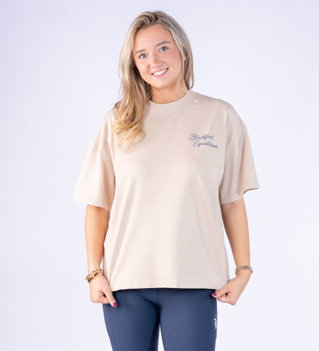 Stone Oversized T Shirt - Stirrup Print