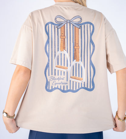 Stone Oversized T Shirt - Stirrup Print