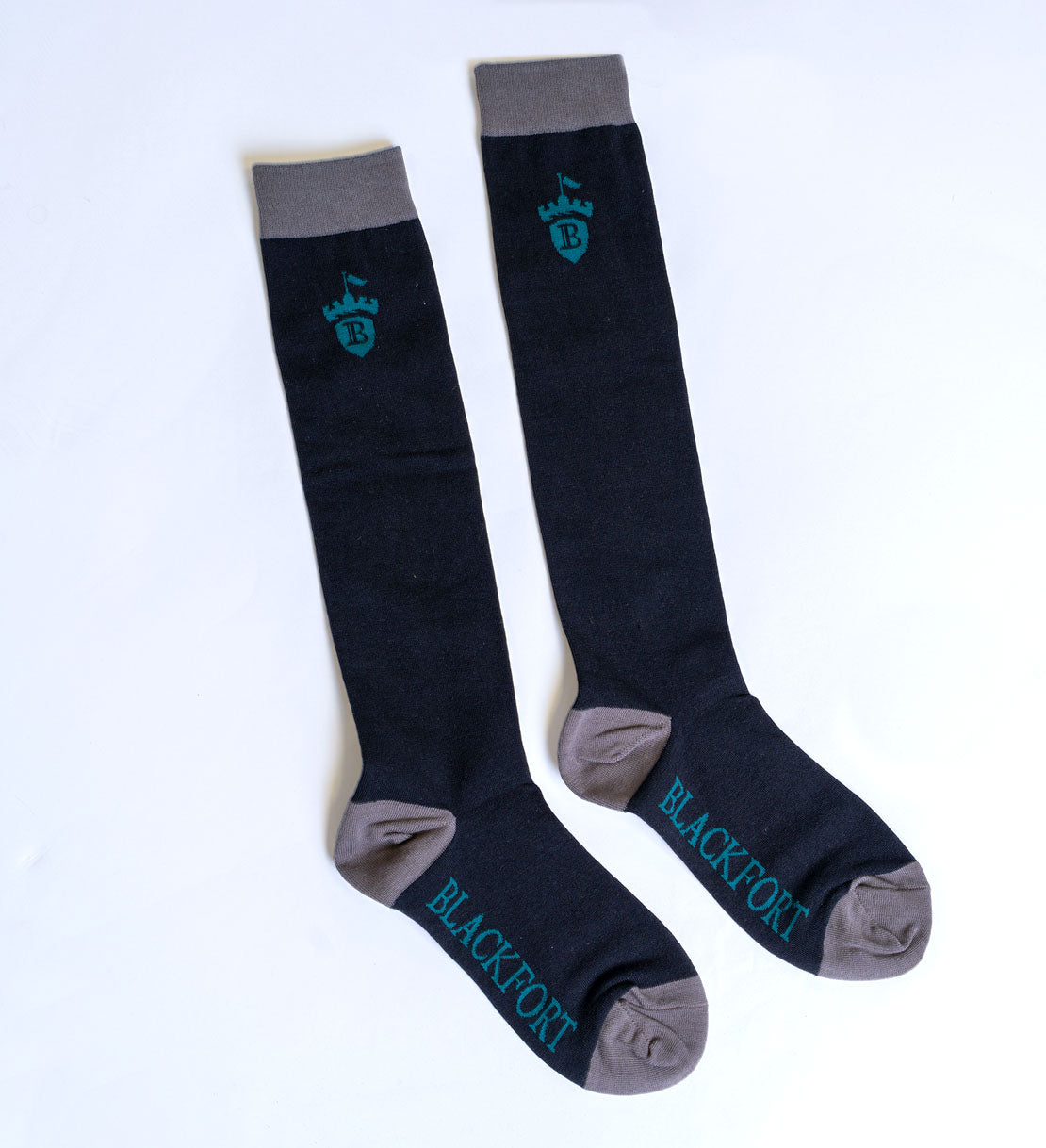 Blackfort Equestrian black emerald green long socks 