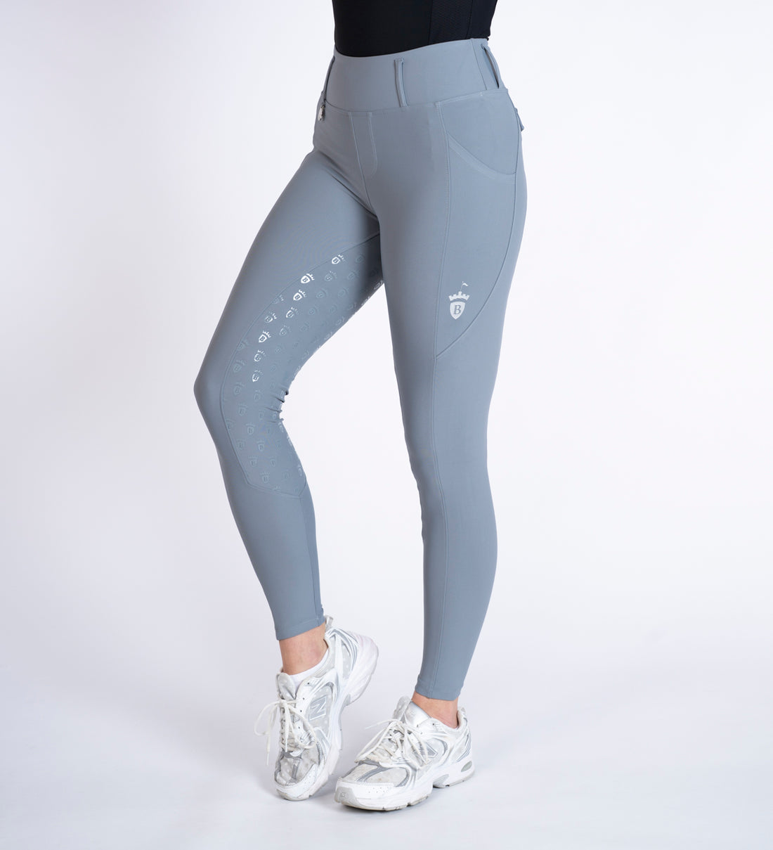 Ash Grey &amp; Silver Riding Breggings