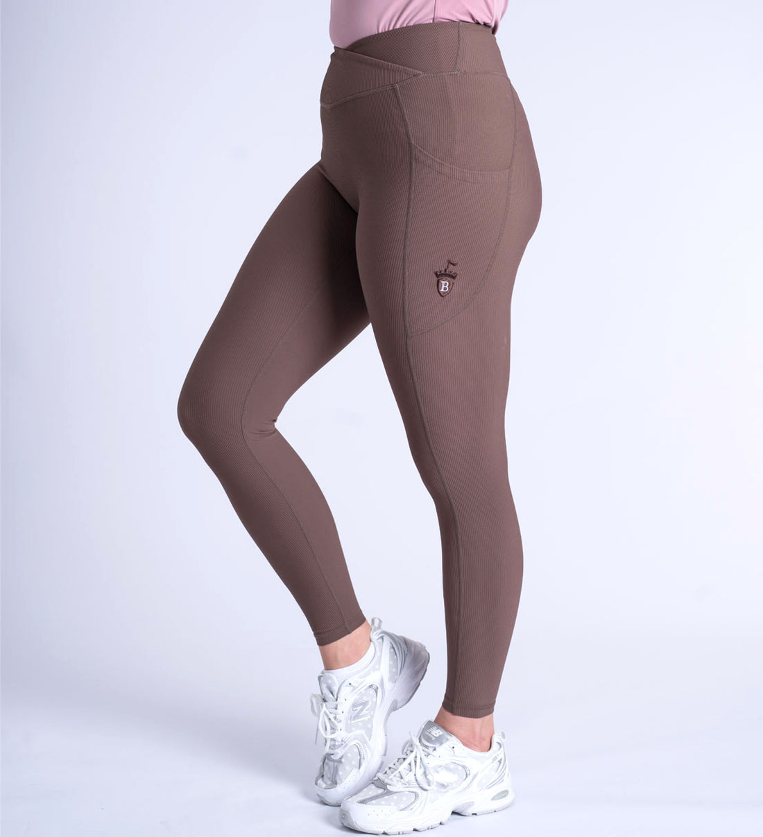 Chocolate Ribbed Wrap Leggings