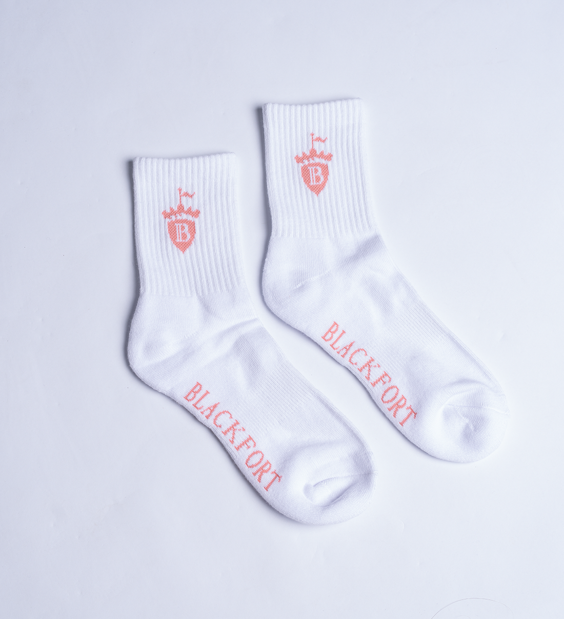 Pink & White Sport Crew Socks