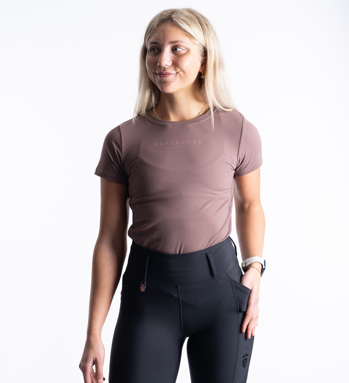 SportLuxe Mesh T Shirt - Mocha