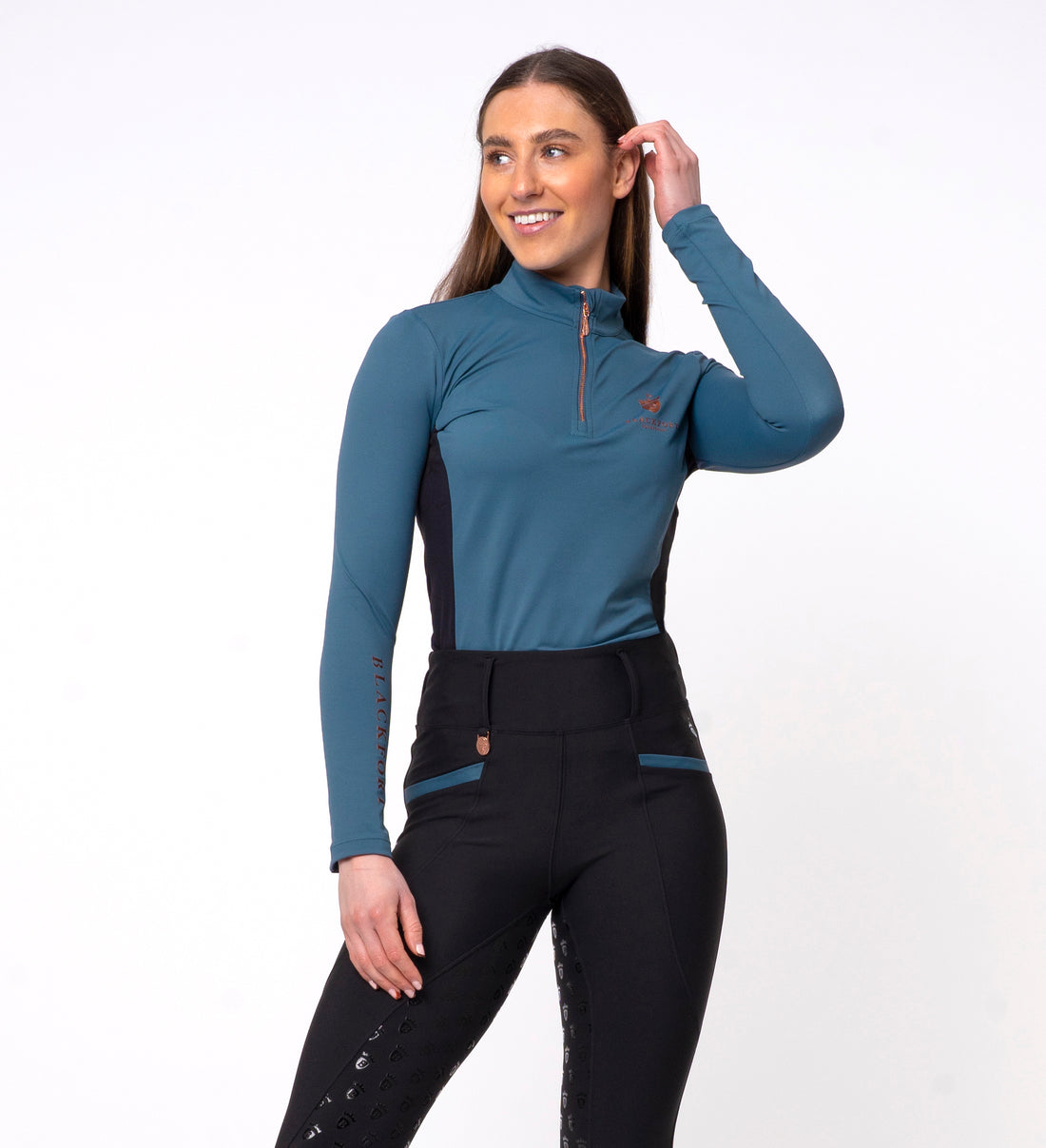 Teal Cool Mesh Base Layer - Long Sleeve