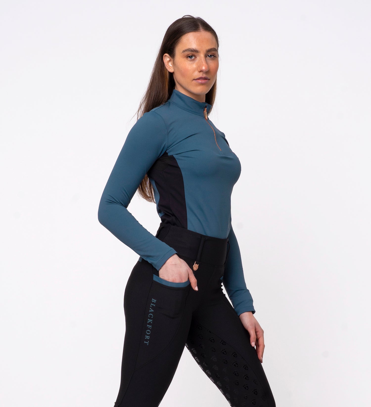 Teal Cool Mesh Base Layer - Long Sleeve