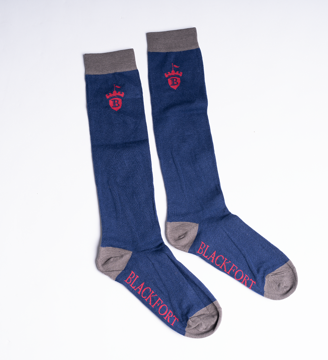 Navy &amp; Red Blackfort Equestrian Socks