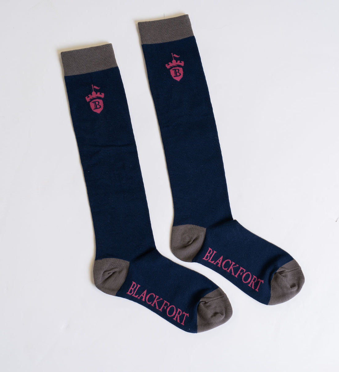 Blackfort Equestrian navy watermelon pink long socks 