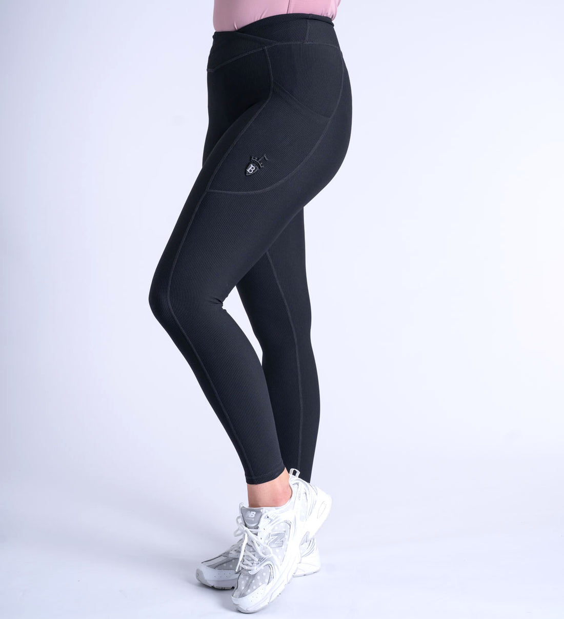 Black Ribbed Wrap Leggings