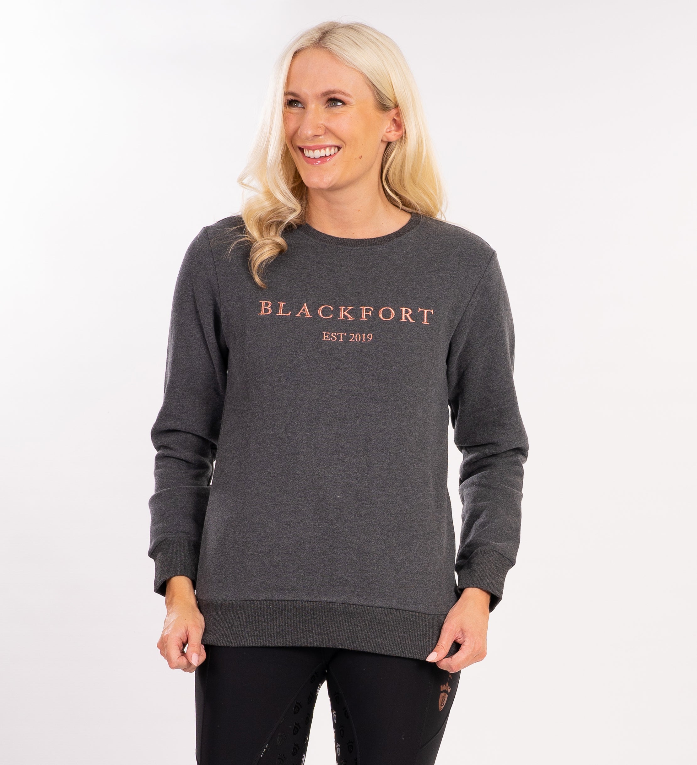 Grey Rose Gold Round Neck Sweatshirt