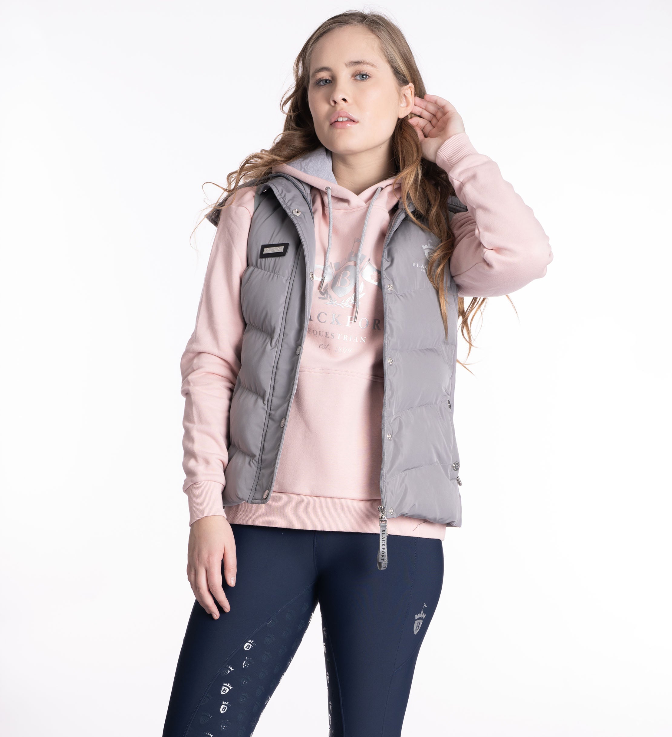 Silver puffer vest on sale womens