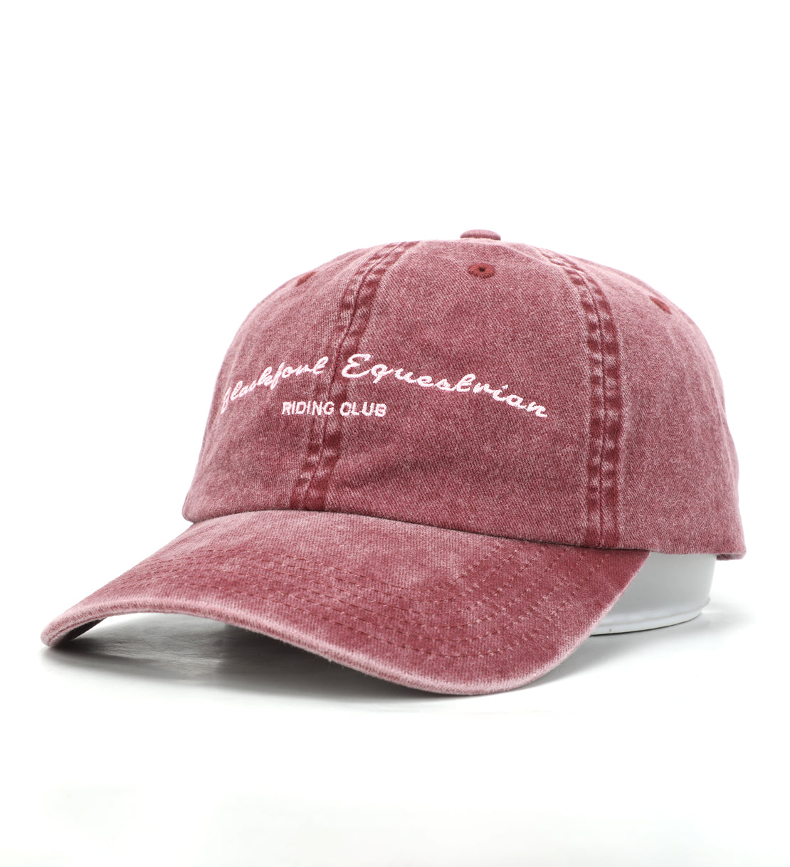 Burgundy Washed Denim - Blackfort Riding Club Baseball Cap