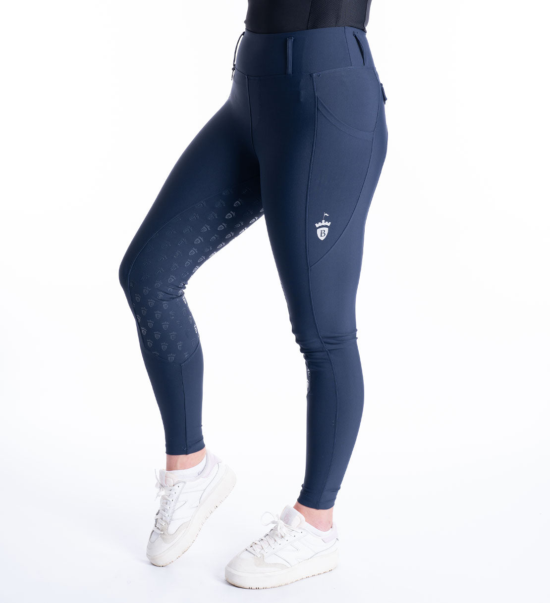 Navy &amp; Silver Riding Breggings