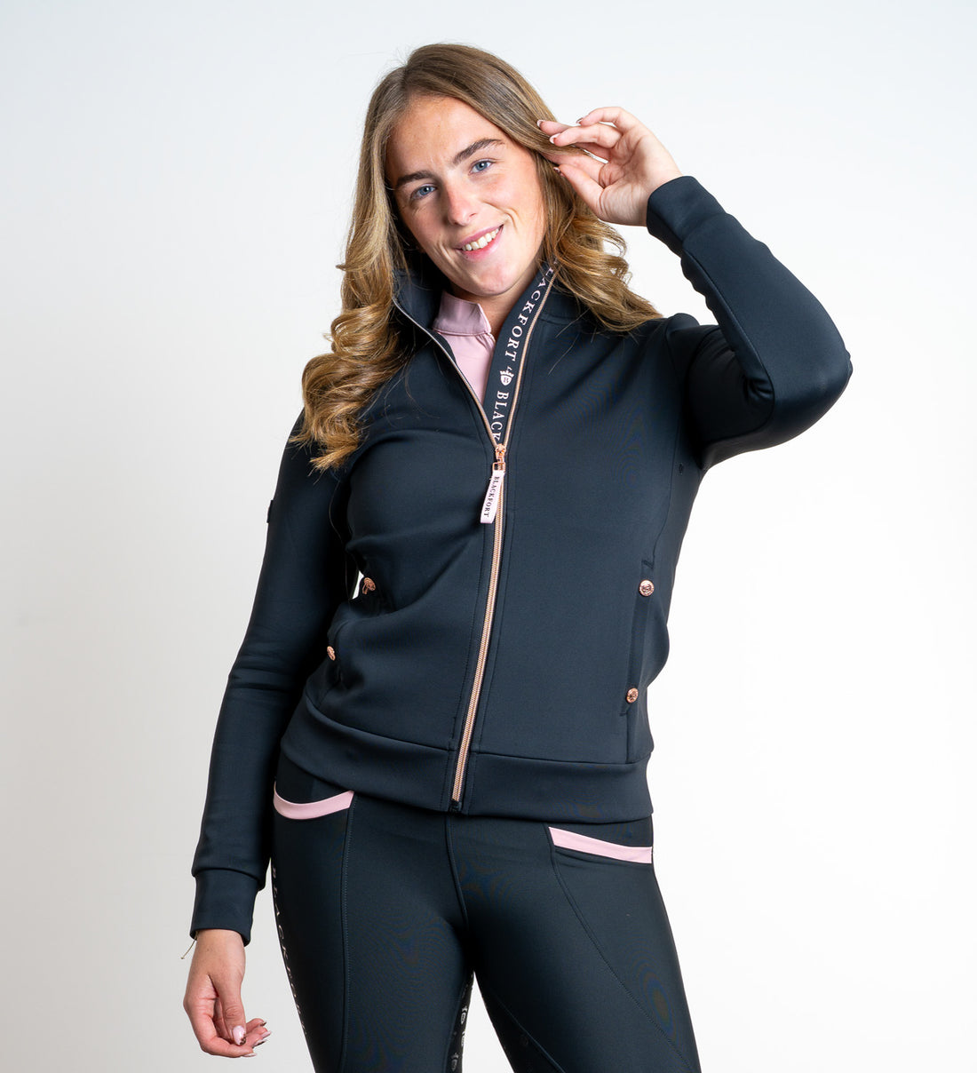Jenny Black &amp; Pink Zip Up