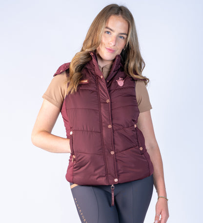 Amara Burgundy Puffer Gilet