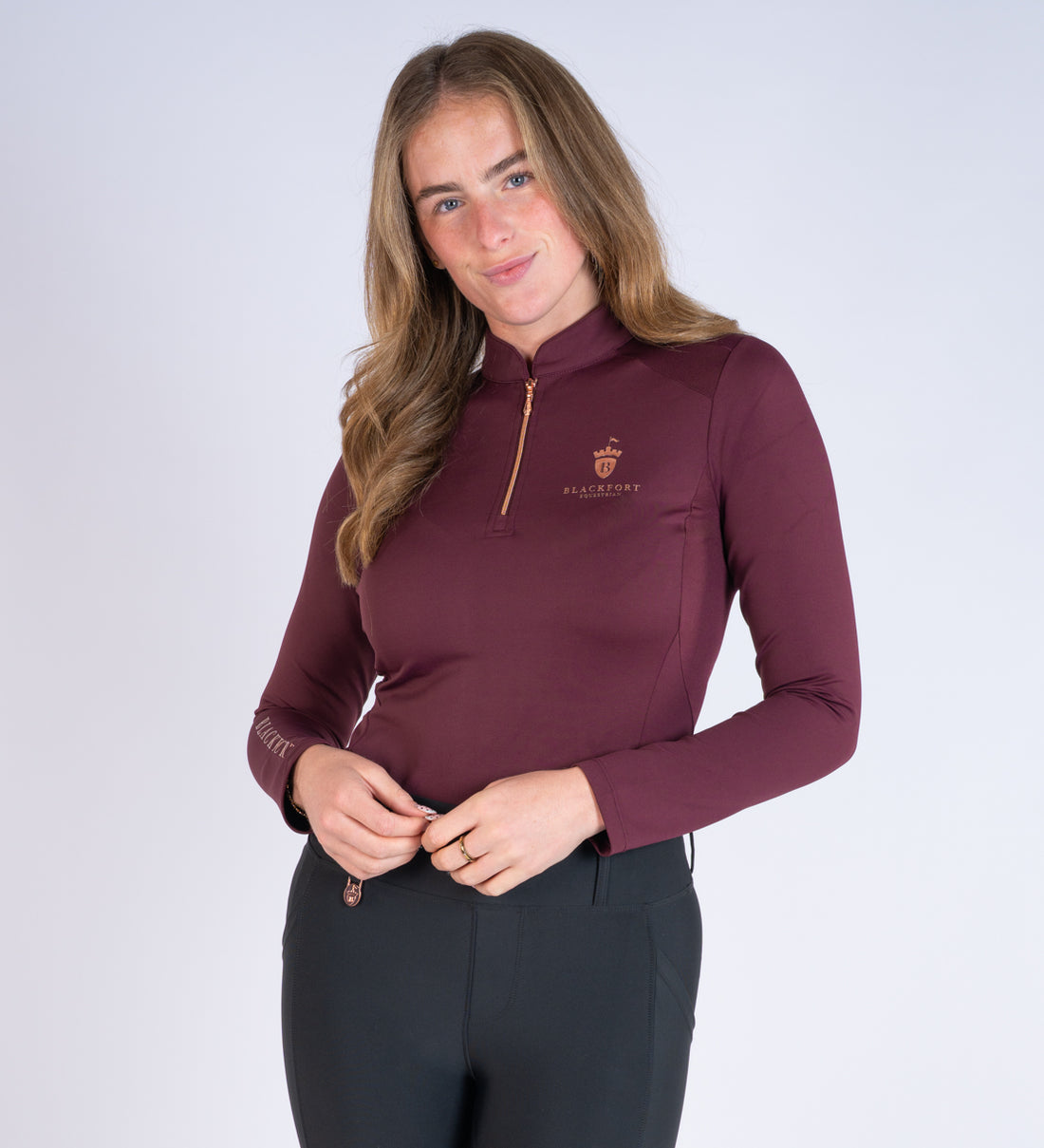 Burgundy Cool Mesh Base Layer - Long Sleeve