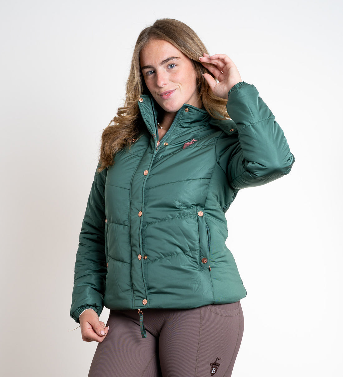 Olivia Green Puffer Coat Short