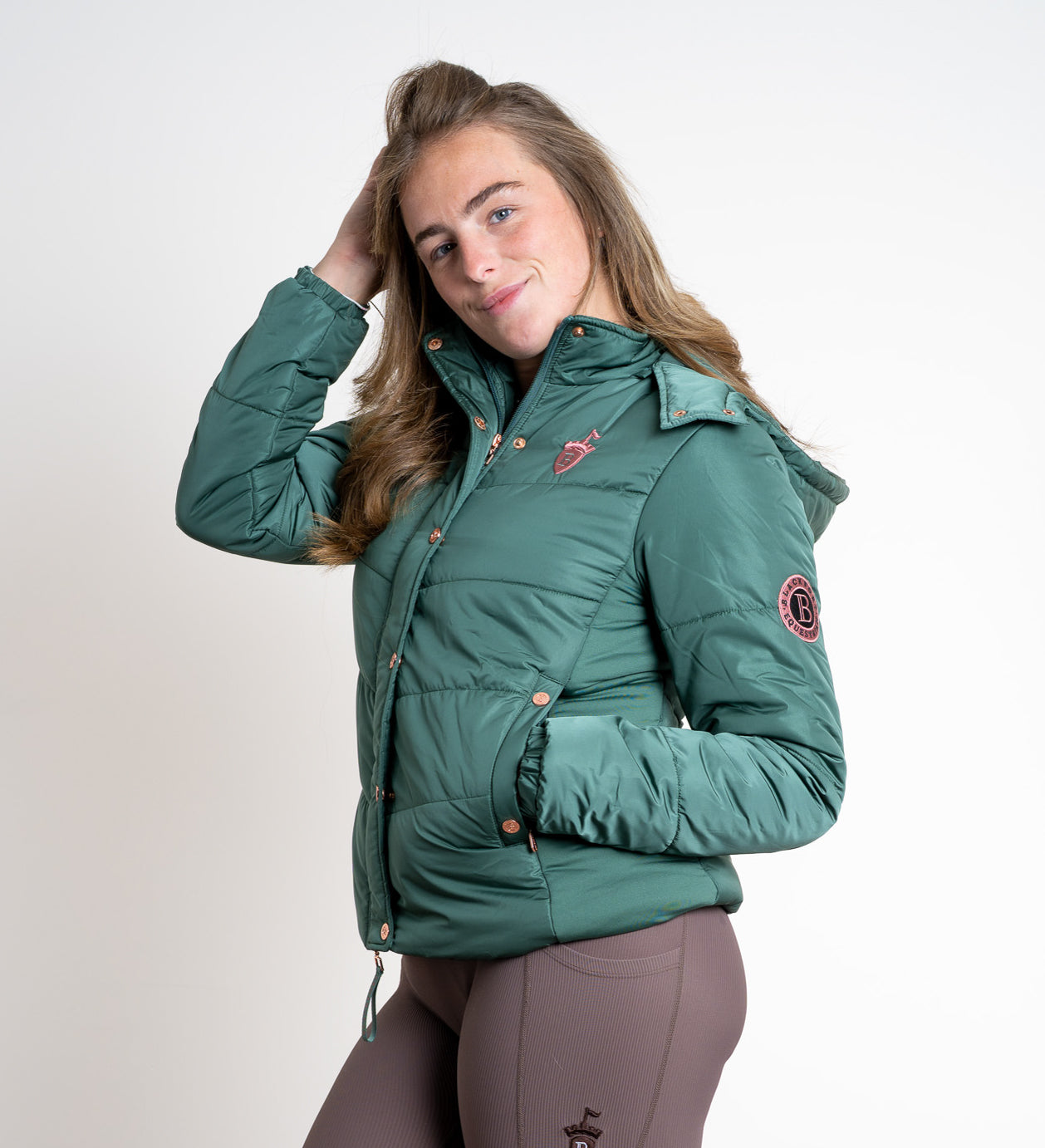 Olivia Green Puffer Coat Short
