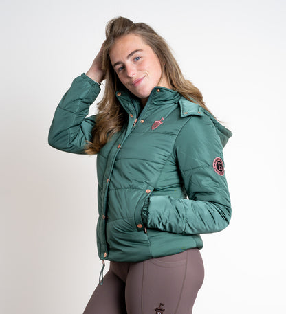 Olivia Green Puffer Coat Short