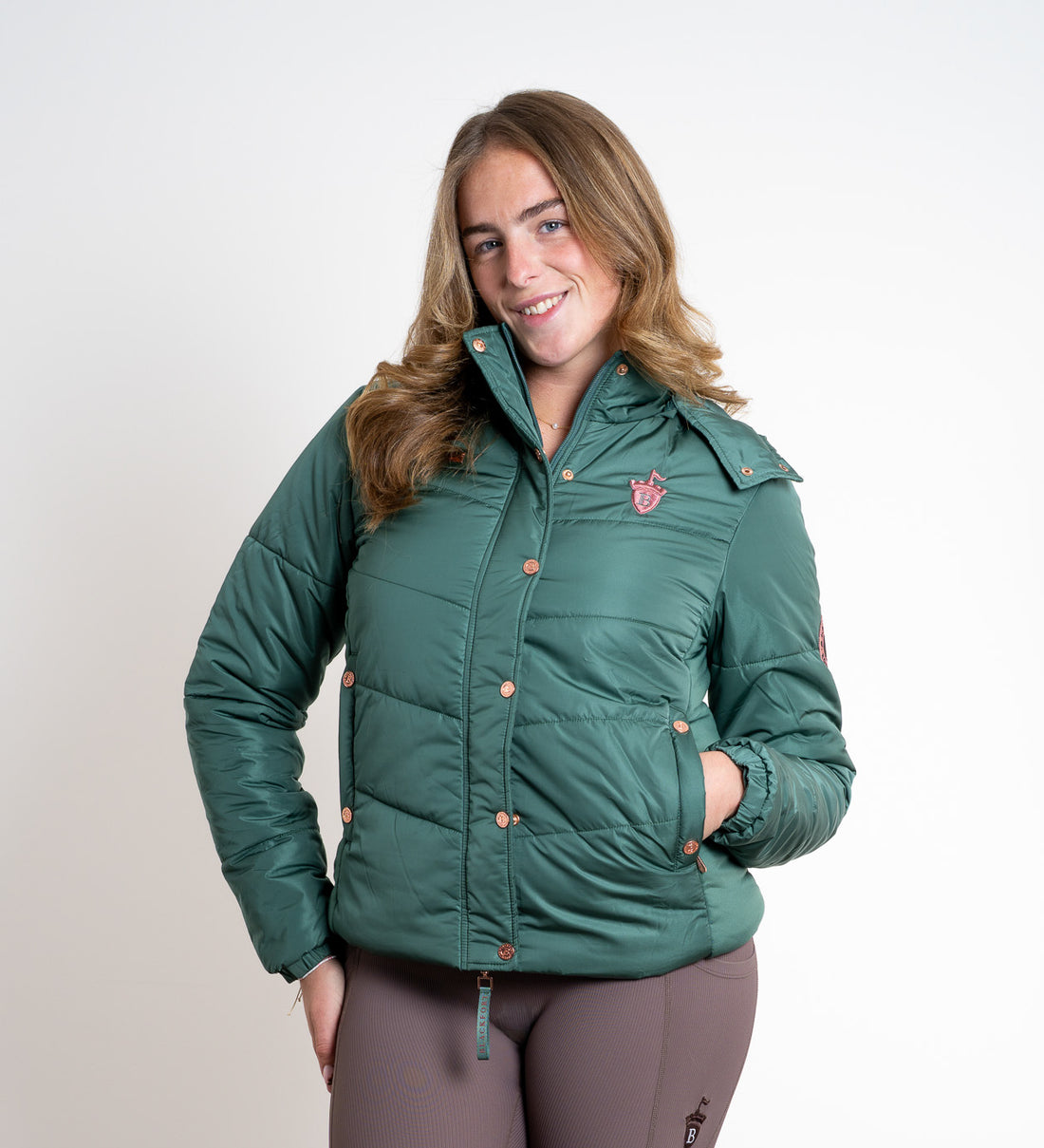 Olivia Green Puffer Coat Short