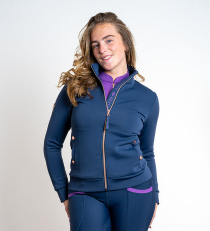 Jenny Navy &amp; Bluebell Zip Up