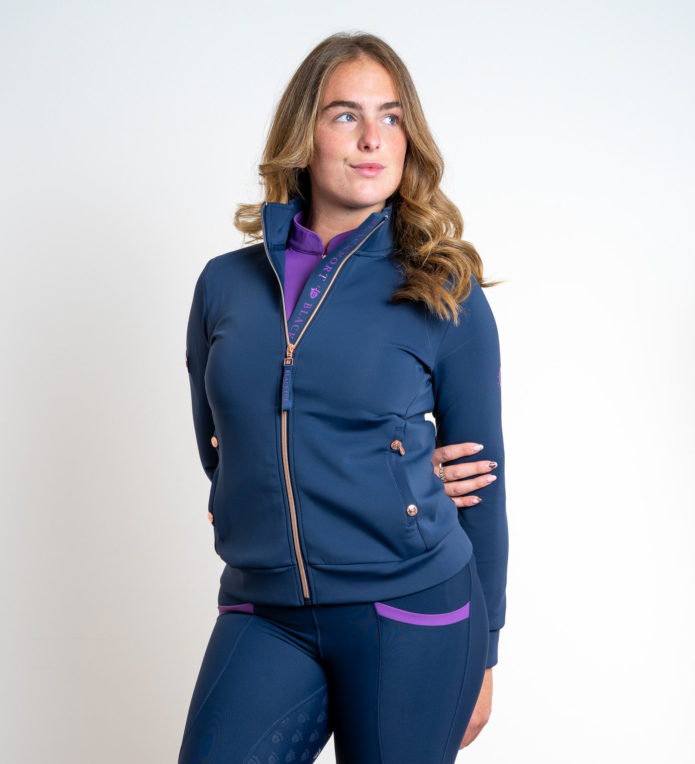 Jenny Navy &amp; Bluebell Zip Up