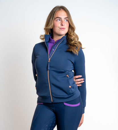 Jenny Navy &amp; Bluebell Zip Up