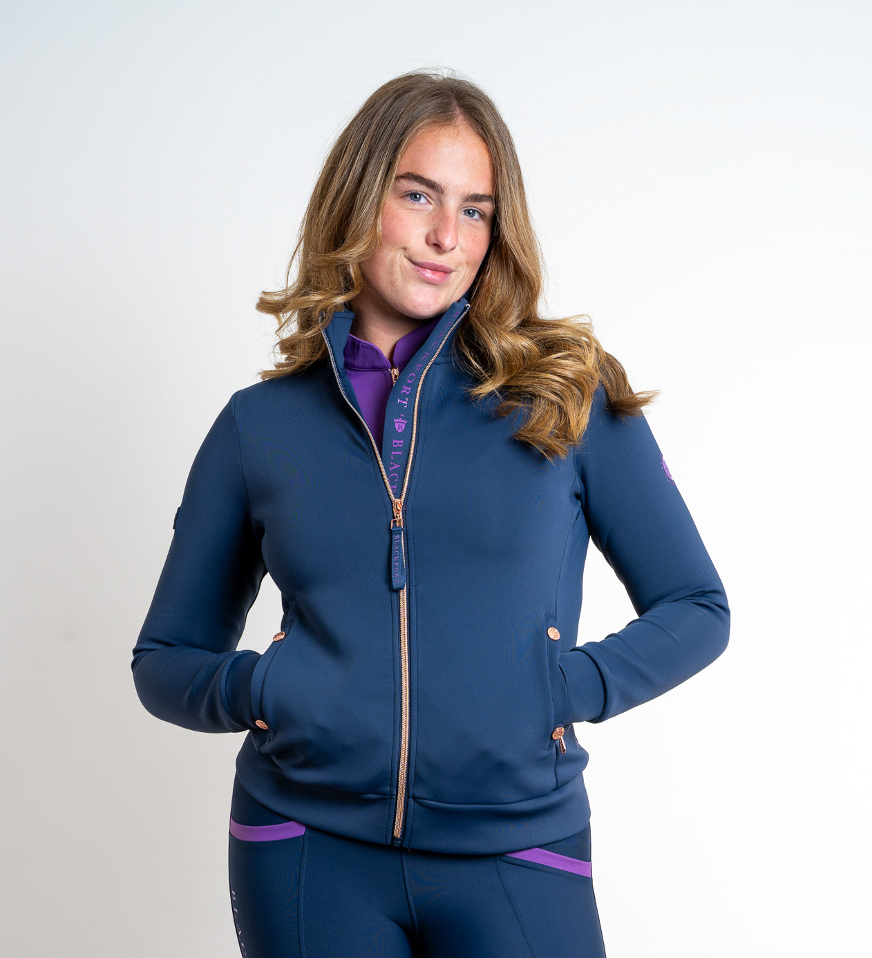 Jenny Navy &amp; Bluebell Zip Up