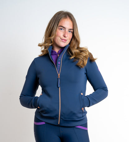 Jenny Navy &amp; Bluebell Zip Up