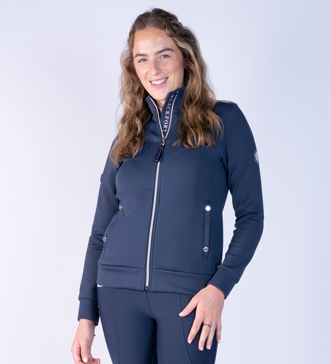 Jenny Navy &amp; Marshmallow Zip Up